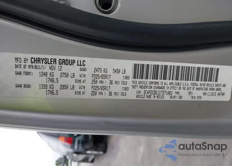 2013 Dodge Journey Sxt from USA, damaged, VIN 3C4PDCBG1DT571083